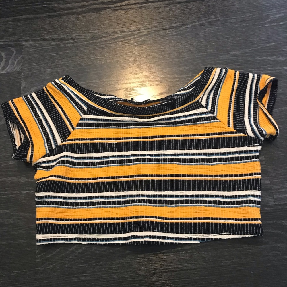 A striped zara crop top